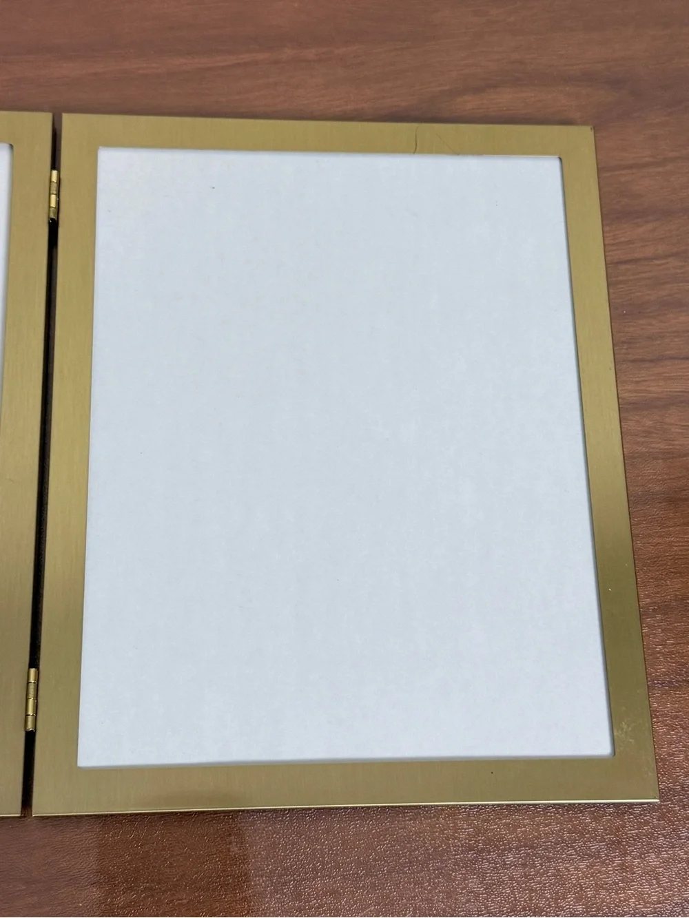 Vintage Brass Gold-Tone Double 8x10s Photo Frame Folding Tabletop